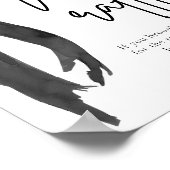 Modernes Elegantes Black Bow Raffle Spielzeichen Poster (Ecke)