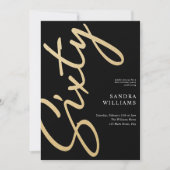 Modernes elegantes Black Gold 60. Geburtstag Einladung (Vorderseite)