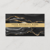 Modernes elegantes Black Gold Agate Visitenkarte (Vorderseite)