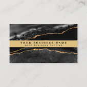 Modernes elegantes Black Gold Agate Visitenkarte (Vorderseite)