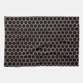 Modernes elegantes Black & Gold Bee Honeycomb Must Geschirrtuch (Horizontal)
