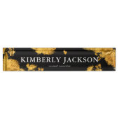 Modernes elegantes Black Gold Desk Name Plate Namensplakette (Vorderseite)