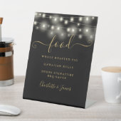 Modernes elegantes "Black Gold Food Menu" mit Stri Sockelschild (In SItu)