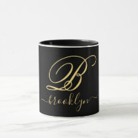 Modernes elegantes Black Gold handgeschriebenes Mi