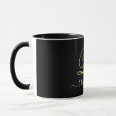 Modernes elegantes Black Gold handgeschriebenes Mi Tasse (Links)