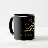 Modernes elegantes Black Gold handgeschriebenes Mi Tasse (Vorderseite Links)