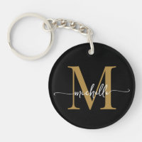 Modernes, elegantes Black Gold Monogram Name Scrip