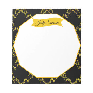 Modernes elegantes Black & Gold-Muster Einfach sti Notizblock