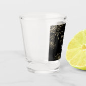 Modernes elegantes Black Gold New Year's Eve Party Schnapsglas (Links)