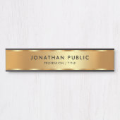 Modernes elegantes Black & Gold Template Luxus Tre Türschild (Vorderseite )