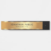 Modernes elegantes Black & Gold Template Luxus Tre Türschild (Vorderseite )