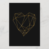 Modernes elegantes Black & Gold Wedding Menü Menükarte (Rückseite)