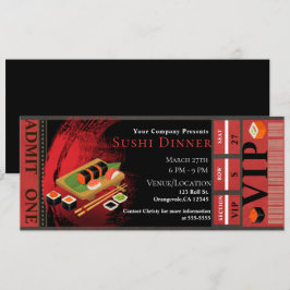 Modernes elegantes Black & Red Sushi VIP Dinner Pa Einladung