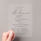 Modernes, elegantes Black Script Probe Dinner Acryleinladungen (Insitu (Handheld))