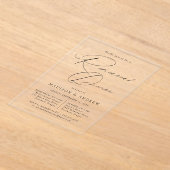 Modernes, elegantes Black Script Probe Dinner Acryleinladungen (Ablage )