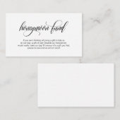 Modernes, elegantes Black Script Wedding Honeymoon Begleitkarte (Vorne/Hinten)