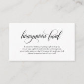 Modernes, elegantes Black Script Wedding Honeymoon Begleitkarte (Vorderseite)