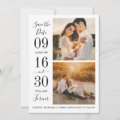Modernes Elegantes Black Wedding Foto Save The Date (Vorderseite)