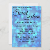 Modernes, elegantes Blau Funkelnd Save The Date (Vorderseite)