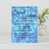 Modernes, elegantes Blau Funkelnd Save The Date (Stehend Vorderseite)