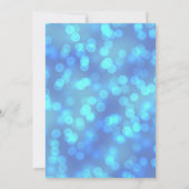Modernes, elegantes Blau Funkelnd Save The Date (Rückseite)
