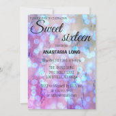 Modernes, elegantes Blau Lila Save the Date Funkel (Vorderseite)