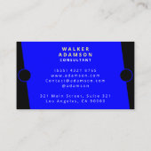 Modernes Elegantes Blau & Schwarz Visitenkarte (Rückseite)