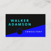 Modernes Elegantes Blau & Schwarz Visitenkarte (Vorderseite)