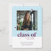 Modernes, elegantes Blauer Graduiertenmuster-Foto Einladung (Vorderseite)