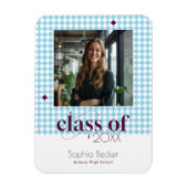 Modernes, elegantes Blauer Graduiertenmuster-Foto Magnet (Vertikal)