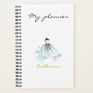 Modernes, elegantes, blaues Aquarellkleid Planer