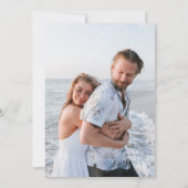 Modernes elegantes blaues Foto Save the Date Einladung (Rückseite)