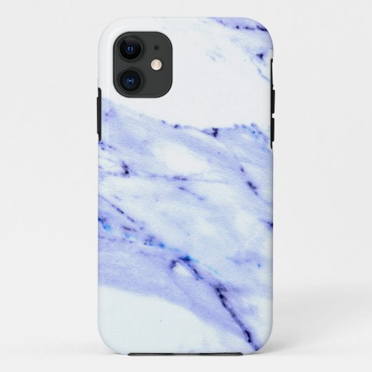 Modernes elegantes, blaues Granitmuster aus weißem Case-Mate iPhone Hülle (Rückseite)