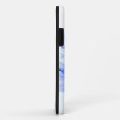 Modernes elegantes, blaues Granitmuster aus weißem Case-Mate iPhone Hülle (Hinten/Rechts)