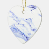 Modernes elegantes, blaues Granitmuster aus weißem Keramik Ornament (Links)