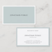 Modernes Elegantes Blaues Grün Minimalistisch Einf Visitenkarte (Vorne/Hinten)