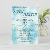 Modernes, elegantes blaues Marmor Save the Date (Stehend Vorderseite)