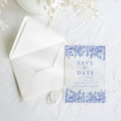 Modernes Elegantes Blaues Vintages Flora Save the  Acryleinladungen