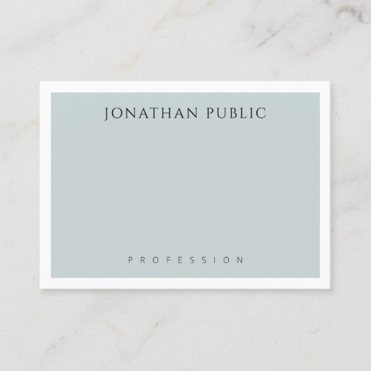 Modernes, elegantes, blaugrünes Minimalistisches T Visitenkarte (Vorderseite)