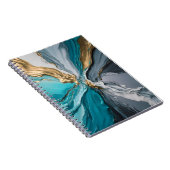 Modernes elegantes Blue Gold Marble Spiralnotebook Notizblock (Rechte Seite)