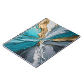 Modernes elegantes Blue Gold Marble Spiralnotebook Notizblock (Linke Seite)