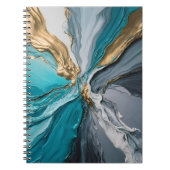 Modernes elegantes Blue Gold Marble Spiralnotebook Notizblock (Vorderseite)