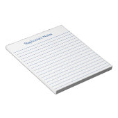 Modernes Elegantes Blue Lined Personalisiert Notizblock (angewinkelt)