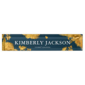 Modernes elegantes Blue Navy Gold Desk Name Plate Namensplakette (Vorderseite)