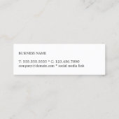 Modernes elegantes Blue Texture Consultant Network Mini Visitenkarte (Rückseite)