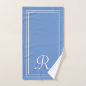 Modernes, elegantes Blue & White Monogram Badhandtuch Set (Handtuch)