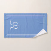Modernes, elegantes Blue & White Monogram Badhandtuch Set (Handtuch)
