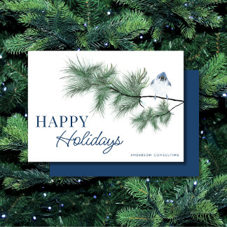 Modernes Elegantes Bluebird Happy Holidays Busines Feiertagskarte