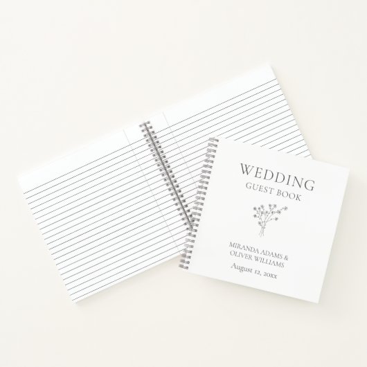 Modernes, elegantes Blumenstrauß-Gästebuch Notizblock (Innenseite)