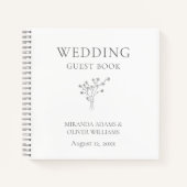 Modernes, elegantes Blumenstrauß-Gästebuch Notizblock (Vorderseite)